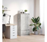 Armoire avec tiroir blanc 55,5x34x119,5 cm bois d'ingénierie vidaXL