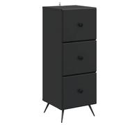 Armoire avec Tiroirs Noir 33 x 34,5 x 90 cm Bois Composite | Étagères ajustables, verrou sécurisé, design compact, usage bureau et maison, assemblage guidé