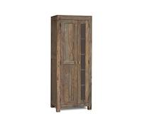 Armoire avec vitrine - Bois Massif de Palissandre huilé - Nature Grey #0125