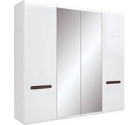 Armoire Azteca Trio 220 cm avec miroir blanc brillant