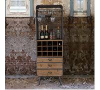 Armoire bar à vins métal et bois Vino Dutchbone - Couleur - Naturel