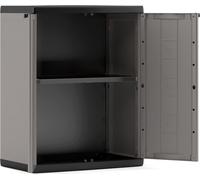 Armoire Bas Plastique Résine 2 Portes Gris Bureau Maison Travail 68X39X85H