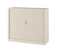 Armoire basse à rideaux monoblocs Généric 100 x 120 cm beige