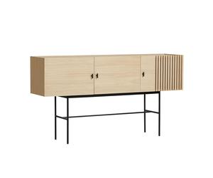 Armoire basse Array 180cm black lacquered metal base