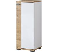 Armoire basse avec 1 porte BALEA en couleur chêne et blanc