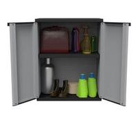 Armoire basse de jardin en résine 2 portes tablette J-LINE 68 G