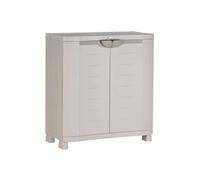Armoire basse de rangement en résine 2 grandes étageres l 90 p 45 h 100 cm