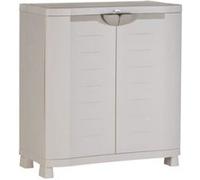 Armoire basse de rangement en résine 2 grandes étageres l 90 p 45 h 100 cm