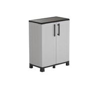 Armoire Basse En Polypropylène Ligne Family Gris Clair 68 X 37 X 90 Cm