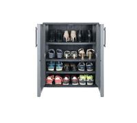 Armoire Basse En Polypropylène Pour Chaussures, Ligne Easy, Gris Foncé, 68 X 37 X 84 Cm