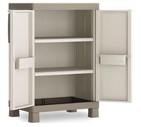 Armoire basse en résine - KIS - Excellence 9709 - Gris - 2 tablettes réglables et 2 bacs porte-outils