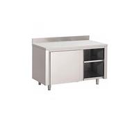 Armoire Basse Inox Avec Dosseret - Gamme 700 - - 2000x700Coulissante
