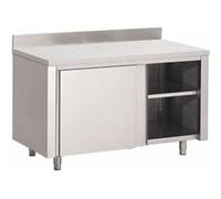 Armoire Basse Inox Avec Dosseret - Gamme 700 - - 1400x700Coulissante