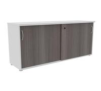 Armoire basse NF Environnement H.72 cm x L.163 cm Blanche - portes coulissantes Cèdre