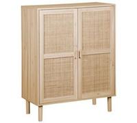 Armoire basse, placard en décor pin coloris naturel - Longueur 80 x profondeur 40 x hauteur 110 cm - -