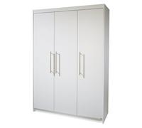 roba Armoire Enfant "Maren" à 3 Portes Battantes - Garde-Robe en Bois avec Penderie et 6 Étagères - Blanc