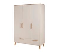 Armoire bébé 3 portes et 2 tiroirs à fermeture douce jil cashmere / décor châtaignier TU