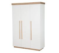 Armoire 3 portes à fermeture douce lumo blanc - chêne artisan TU
