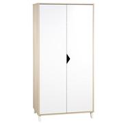 Armoire Enfant | Meuble Rangement Enfant 2 Portes | Scandi Naturel | 85 x 175 x 56 cm | Fabriqué en France | Babyprice par Sauthon