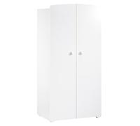Armoire bébé Basic - Blanche - Boutons boule blanc - 2 portes - Babyprice