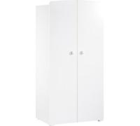 Armoire bébé Basic - Blanche - Boutons boule blanc - 2 portes - Babyprice