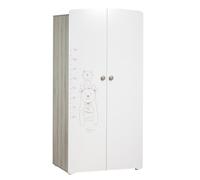 Armoire bébé Teddy - Bois - Blanche - 2 portes - 175x85x56cm - Babyprice