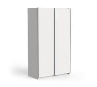 Armoire blanc mat - 2 portes coulissantes - 116,5 x p. 59,9 x h. 203 cm