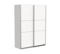 Armoire blanc mat - 2 portes coulissantes - 148 x 59,9 x 203 cm