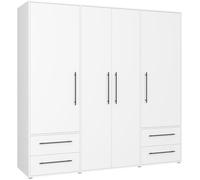 Armoire - Blanc mat - 4 portes battantes - L205,9 x P58,8 x H 200cm - MOKKARIS
