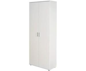 Armoire Blancche - 5 étagères et 2 portes, 70 x 34 x 189 cm