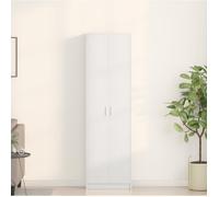 vidaXL Armoire avec étagère et porte Bois d'ingénierie Moderne Blanche 55x25x189 cm