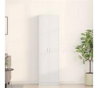 vidaXL Armoire avec étagère et porte Bois d'ingénierie Moderne Blanche 55x25x189 cm
