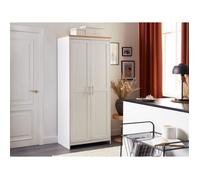 Armoire blanche à 2 portes SELLIN - BELIANI - Scandinave - Moderne - Aspect bois - Battante - Chambre
