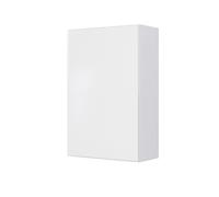 Armoire blanche Brama, composée d'une porte et de 2 étagères, en panneaux de particules mélaminés et une façade en MDF mat.