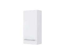 Armoire blanche Dasa, composée d'une porte et de 2 étagères, en panneaux de particules mélaminés et une façade en MDF mat.