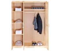 Armoire Bois 3 Portes 'angel' 190cm Naturel - Paris Prix - Campagne - Chambre - Adulte