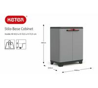 Armoire Boîtier Résine Mobile Bas Extérieur pour Jardin Balcon Terrasse Nouveau