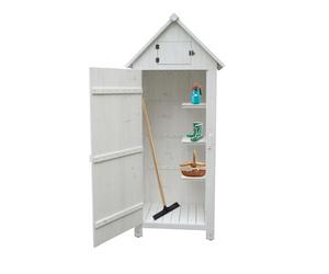 Armoire Cabine de Rangement Lasurée Équipée de 3 Étagère, 0.41m2, Blanc