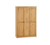 Armoire CANCUN 3 portes, en pin - Coloris naturel