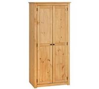 Armoire CANCUN avec 2 portes, en pin massif finition teintée/cirée Naturel G