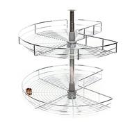 Armoire carrousel - Avec ferrure rotative - Réglable - Pour cuisine - 3/4 de cercle - Design d'angle à 270° - Rangement des ustensiles de cuisine - Plaques de cuisson