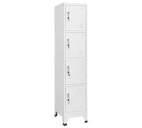 Armoire Casier Acier 4 Compartiments Verrouillables 38 x 45 x 180 cm | Acier robuste, porte-carte de nom, usage vestiaire ou déco industrielle, entretien facile, montage simple