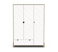 Armoire - CBA MEUBLES DEMEYERE - Albizia - 3 portes - 1 tiroir - Blanc laqué - Contemporain