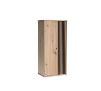 Armoire Chambre 2 portes avec penderie et étagères 90 cm Chêne et Noir - ZEBRA