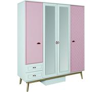 Armoire chambre d'enfant Armoires polyvalentes en bois Armoire rose 4 portes