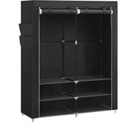 Armoire Chambre en Tissu - SONGMICS - Noir - Penderie - 45 x 127 x 176 cm - 2 Compartiments de Suspension