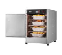 Armoire Chauffante à 4 Niveaux-VEVOR-Étuve Traiteur avec Bac à Eau, Chauffe Assiettes Porte Simple et Étagères Réglables