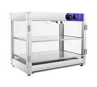 Armoire chauffante, chauffe-plats, 30 à 85 °C, comptoir chaud, 800 W, vitrine de maintien au chaud avec 2 bols en acier inoxydable et 1 pince à pain pour cantines, boulangeries, cafés, restaurants