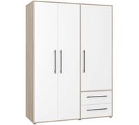 Armoire - Chêne Sonoma / Blanc mat - 3 portes - L144,4 x P58,8 x H200cm - MOKKARIS