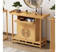 Armoire Chinoise d'autel Bouddhiste, Table d'autel avec Double Rangement, Plateau Large, Rangement Pratique, pour la Relaxation, Prière, Salon, Chambre, Bureau(Yellow,150*108cm/59.1*42.5in)